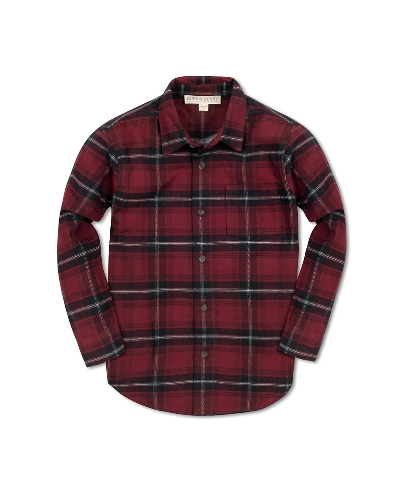 Hope & Henry Boys Long Sleeve Flannel Button Down Shirt
