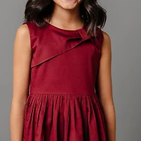 Hope & Henry Toddler Girls Asymmetrical Bow Sateen Party Dress