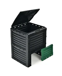 Sugift 80-Gallon Outdoor Composter with Large Openable Lid and Bottom Exit Door