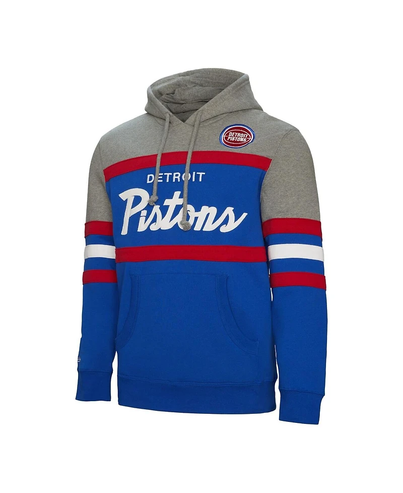 Mitchell & Ness Men's Blue Detroit Pistons Head Coach Pullover Hoodie