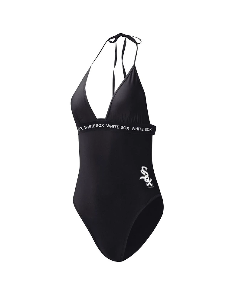 G-iii 4Her by Carl Banks Women's Black Chicago White Sox Full Count One-Piece Swimsuit
