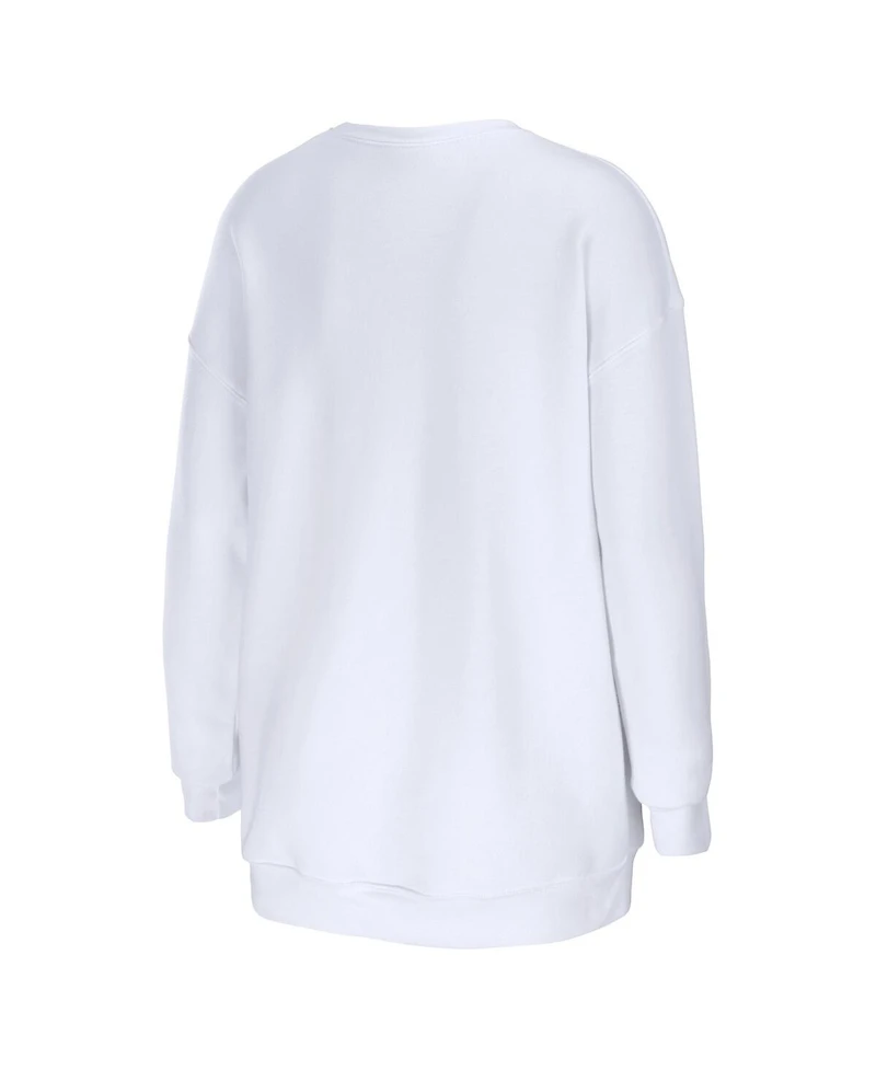 Wear by Erin Andrews Women's White Arizona Cardinals Oversized Pullover Sweatshirt