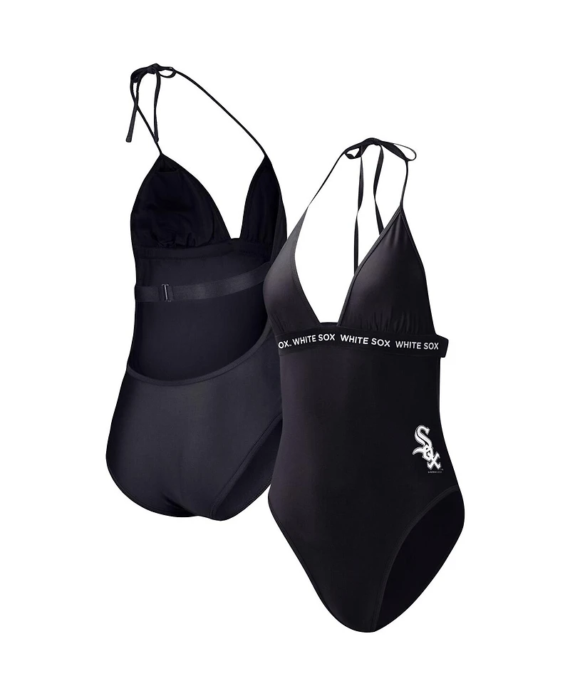 G-iii 4Her by Carl Banks Women's Black Chicago White Sox Full Count One-Piece Swimsuit