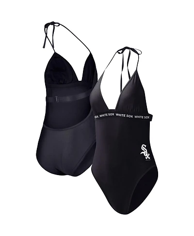 G-iii 4Her by Carl Banks Women's Black Chicago White Sox Full Count One-Piece Swimsuit