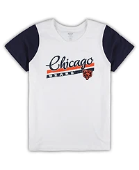 Concepts Sport Women's White/Navy Chicago Bears Plus Size Downfield T-Shirt Shorts Sleep Set