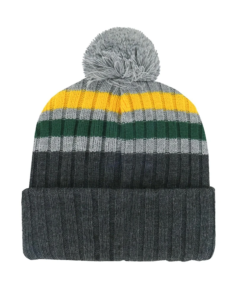 '47 Brand Men's Gray Oakland Athletics Stack Cuffed Knit Hat with Pom