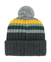 '47 Brand Men's Gray Oakland Athletics Stack Cuffed Knit Hat with Pom