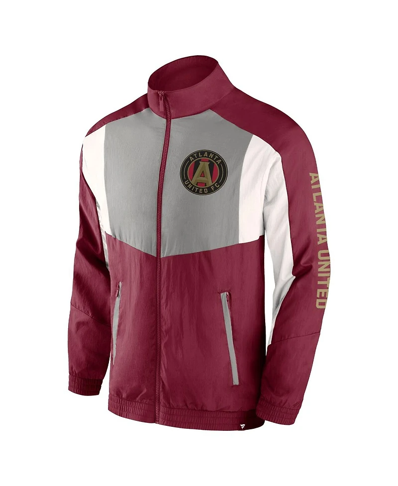 Fanatics Men's Red Atlanta United Fc Net Goal Raglan Full-Zip Track Jacket
