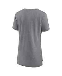 Fanatics Women's Heather Gray New York Jets Up the Middle Tri-Blend T-Shirt