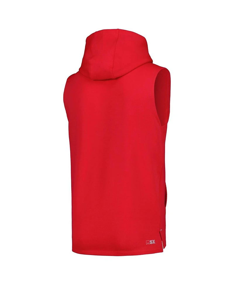 Msx by Michael Strahan Men's Red Tampa Bay Buccaneers Marathon Sleeveless Pullover Hoodie