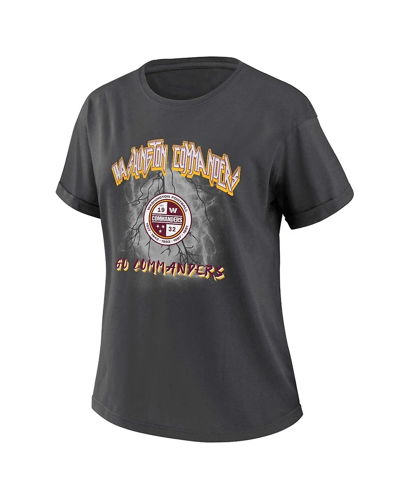 Wear by Erin Andrews Women's Charcoal Washington Commanders Boyfriend T-Shirt