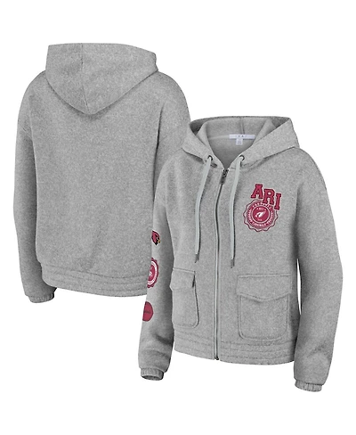 Wear by Erin Andrews Women's Heather Gray Arizona Cardinals Full-Zip Hoodie