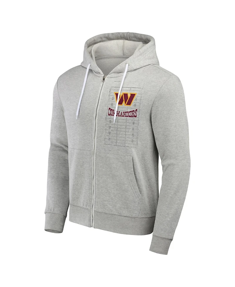 Nfl x Darius Rucker Collection by Fanatics Men's Heather Gray Washington Commanders Domestic Full-Zip Hoodie