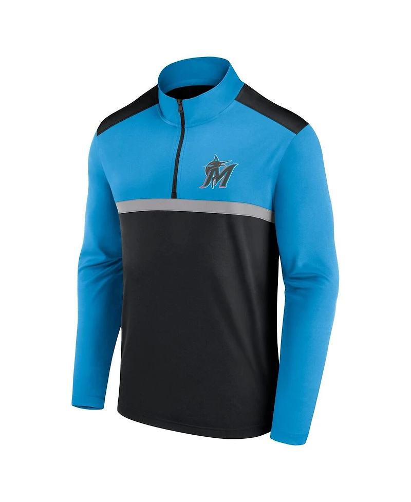 Fanatics Men's Black Miami Marlins Unstoppable Quarter-Zip Top