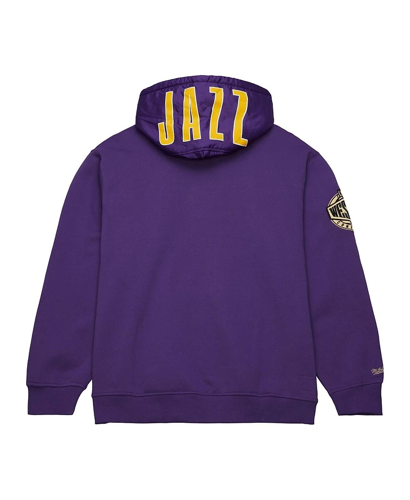Mitchell & Ness Men's Purple Utah Jazz Team Og 2.0 Vintage Logo Fleece Pullover Hoodie
