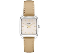 Seiko Women's Essentials Light Brown Leather Strap Watch 26mm x 35mm