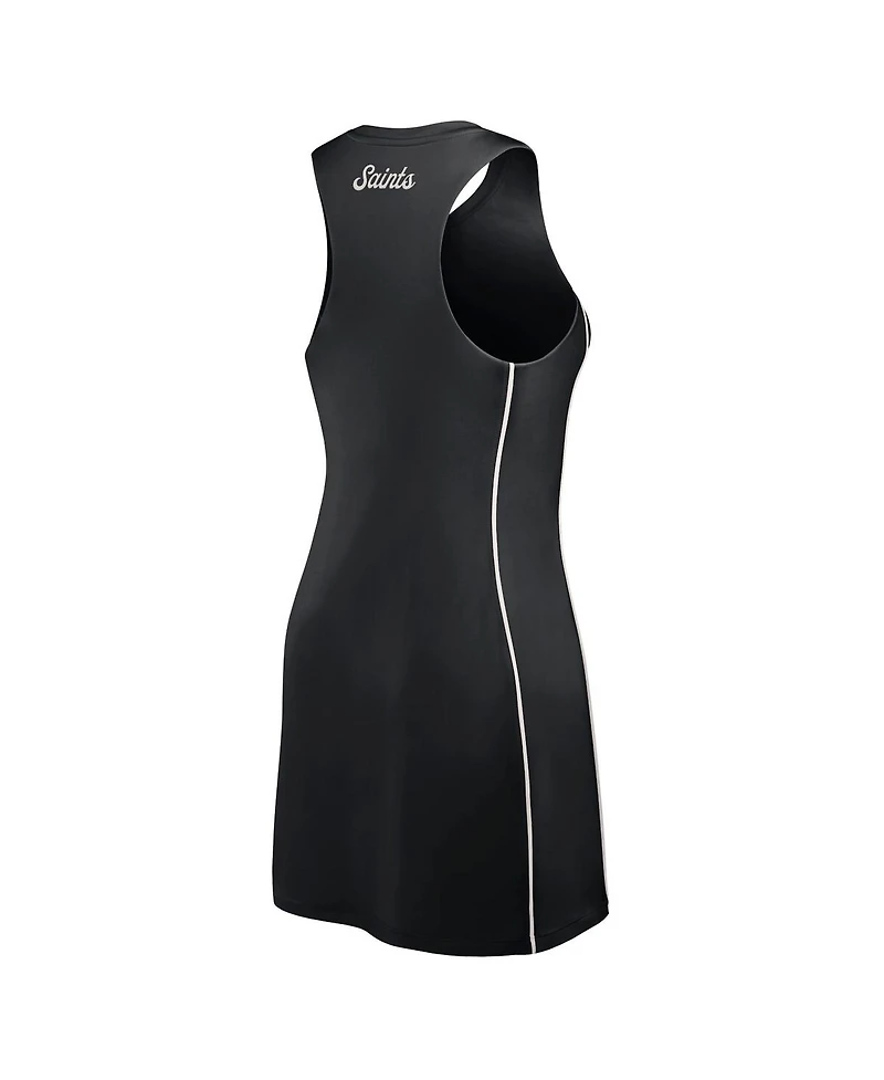 Fanatics Women's Black New Orleans Saints Studio Boost Athletic Half-Zip Dress