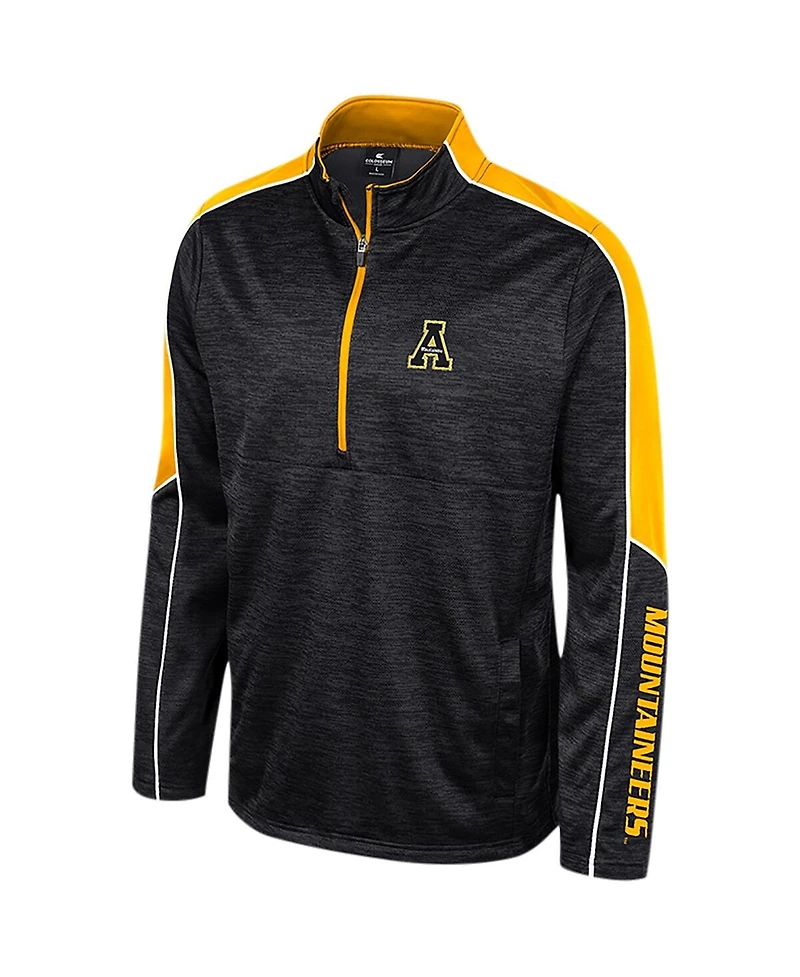 Colosseum Men's Black Appalachian State Mountaineers Marled Half-Zip Jacket