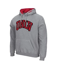 Colosseum Men's Heathered Gray Unlv Rebels Arch and Logo Pullover Hoodie