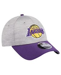 New Era Men's Heather Gray/Purple Los Angeles Lakers Active Digi-Tech Two-Tone 9FORTY Adjustable Hat