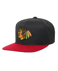 Mitchell & Ness Big Boys and Girls Black/Red Chicago Blackhawks Core Team Two-Tone Snapback Hat