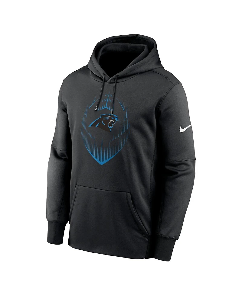 Nike Men's Black Carolina Panthers Icon Performance Pullover Hoodie