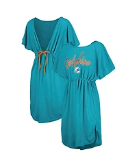 G-iii 4Her by Carl Banks Women's Aqua Miami Dolphins Versus Swim Cover-Up