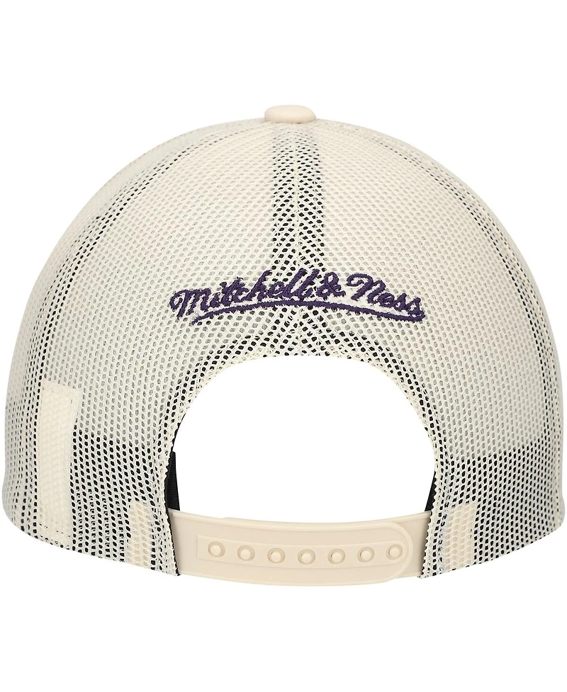 Mitchell & Ness Men's Cream Charlotte Hornets Trucker Adjustable Hat