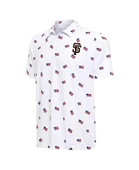 Antigua Men's White San Francisco Giants Americana Polo