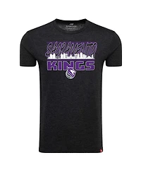Sportiqe Men's and Women's Heather Black Sacramento Kings Comfy Super Soft Tri-Blend T-Shirt