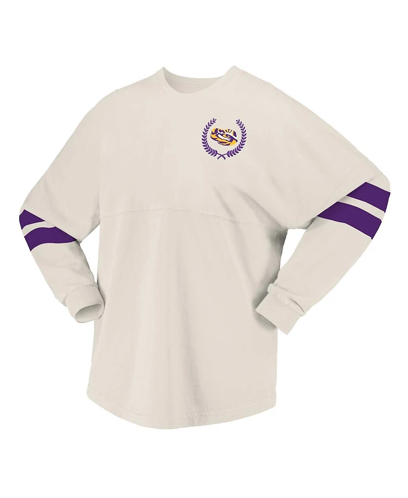 Spirit Jersey Women's Cream Lsu Tigers Oversized T-Shirt