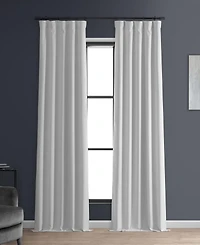 Half Price Drapes Mission White Faux Linen Hotel Blackout Curtain