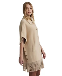 Nvlt Women's Mink Eyelash Fringe Hem Cape