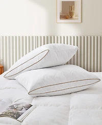 Unikome 100% Cotton Medium Support Feather Down 2-Pack Pillows