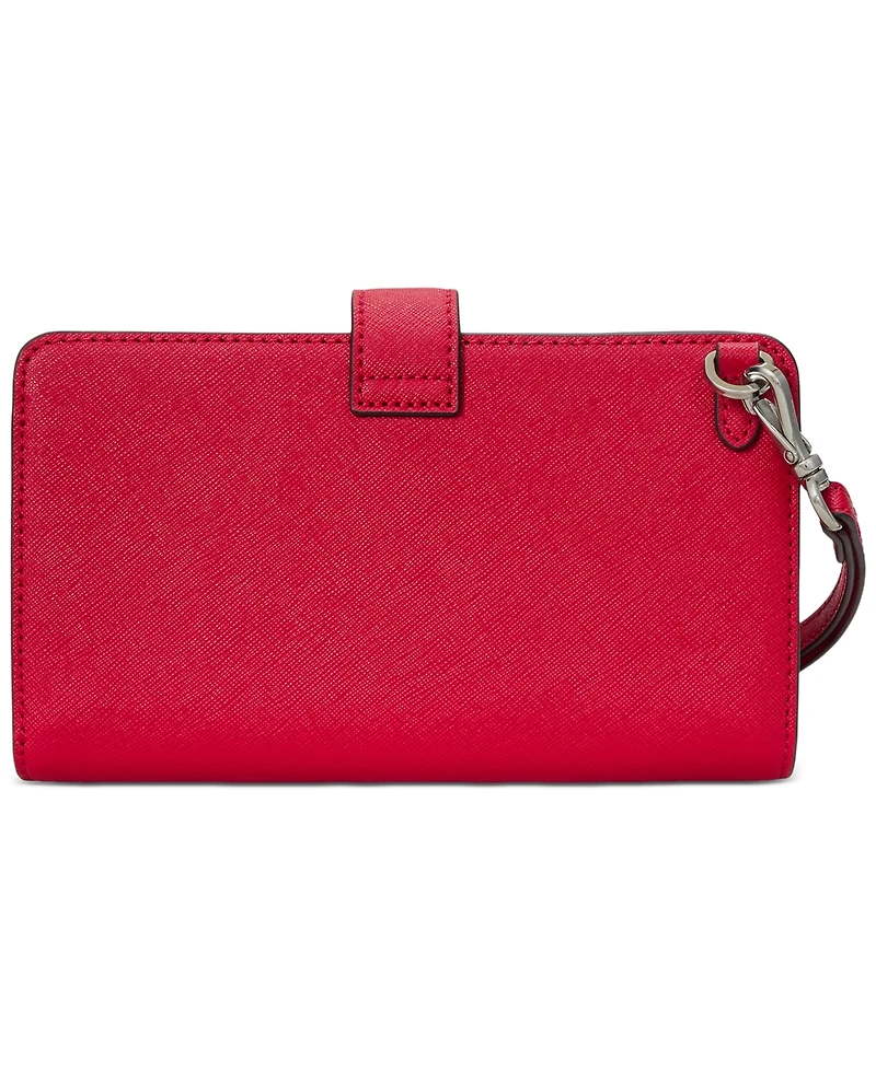 Lauren Ralph Lauren Crosshatch Leather Tech Wristlet
