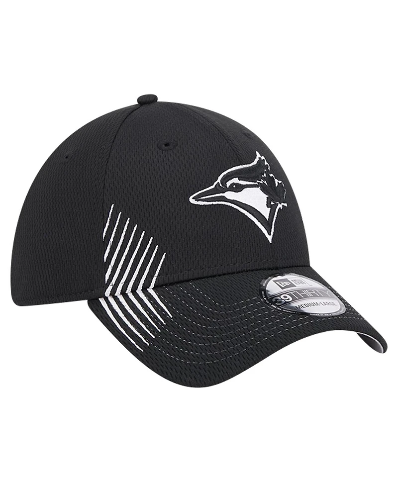 New Era Men's Black Toronto Blue Jays Active Dash Mark 39THIRTY Flex Hat