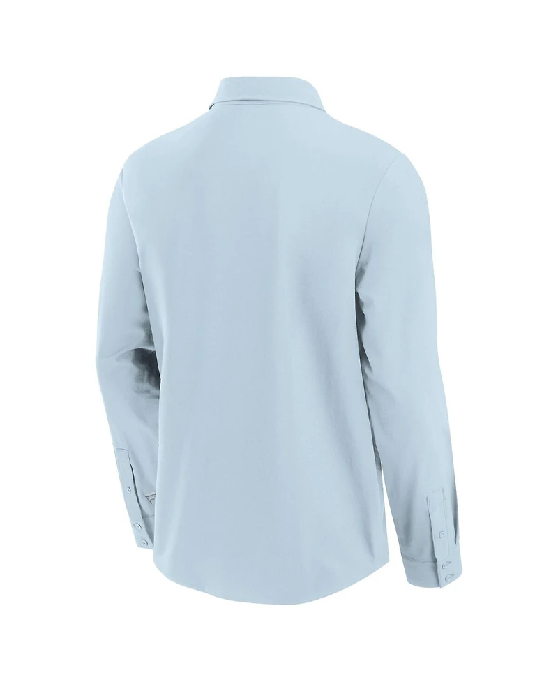 Fanatics Men's Light Blue Milwaukee Brewers Front Office Long Sleeve Button-Up Shirt