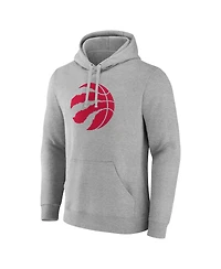 Fanatics Men's Heather Gray Toronto Raptors Primary Logo Pullover Hoodie