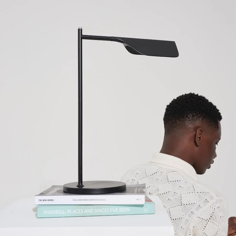 Leaf 16" Industrial Led Desk Lamp with Wireless Charging Pad