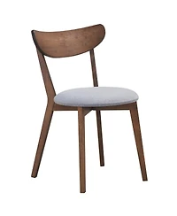 Inolait Set of 2 Dining Chairs Upholstered Curved Back Side