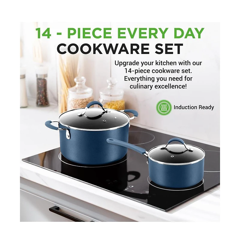 NutriChef Kitchenware Pots & Pans Set – High-qualified Basic Kitchen Cookware Set
