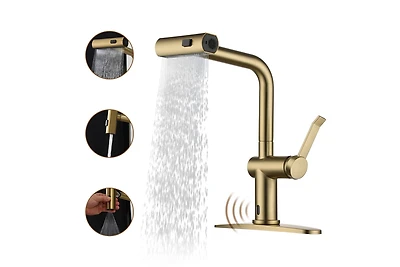 Casainc Single Handle Pull Out Kitchen Faucet with Touchless Sensor With Three-function Mode Sprayer