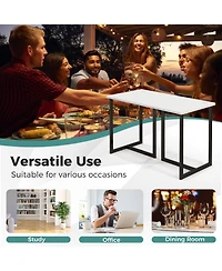 Modern Computer Desk 47 Inch Writing Study Table with Metal Frame