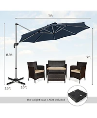 11 Ft Outdoor Patio Umbrella with 360° Rotation and Adjustable Tilt-Navy