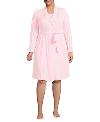 Lands' End Plus Size Cooling Robe with Piping