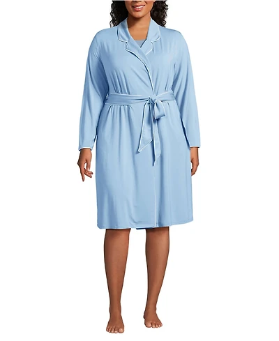 Lands' End Plus Cooling Robe with Piping
