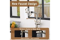 Casainc Single Handle Pull Out Kitchen Faucet With Touchless Sensor Three-function Mode Sprayer