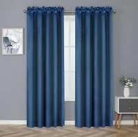 Kate Aurora Basic Drape Woven Jacquard Thermal Curtain Panel - Rose