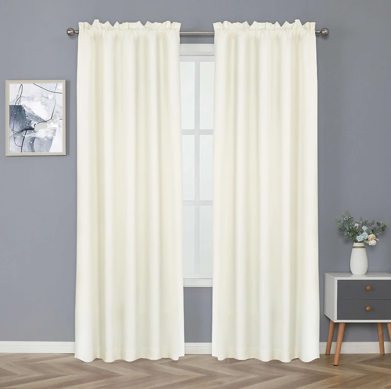 Kate Aurora Basic Drape Woven Jacquard Thermal Curtain Panel - Gold
