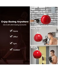 18 Inch 110 Pound Heavy Punching Water Aqua Bag with Adjustable Metal Chain-Red